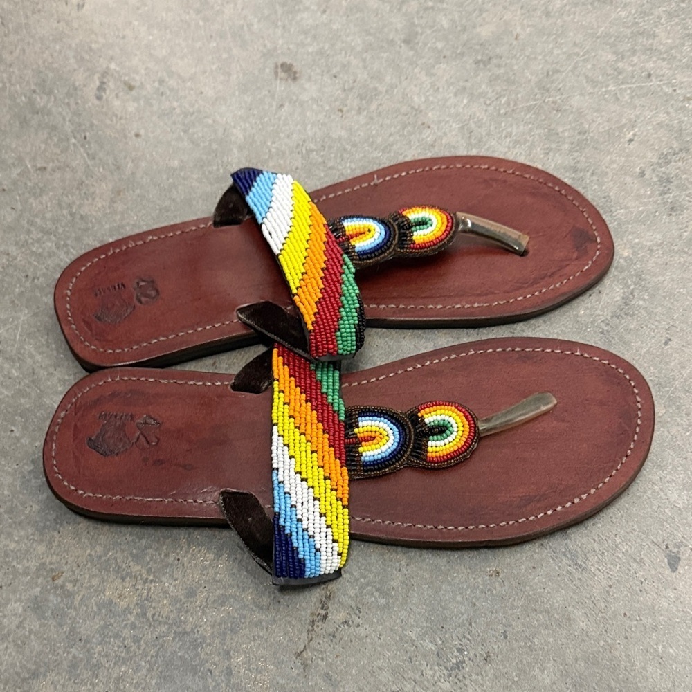 Versace Multicolor Beaded Sandals - Picture 2 of 4